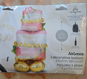 AirLoonz Wedding Wishes Balloon - Pink and Gold